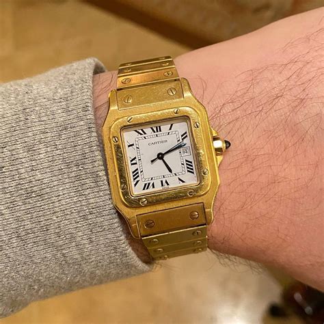 cartier santos gold chrono24|cartier santos watch price list.